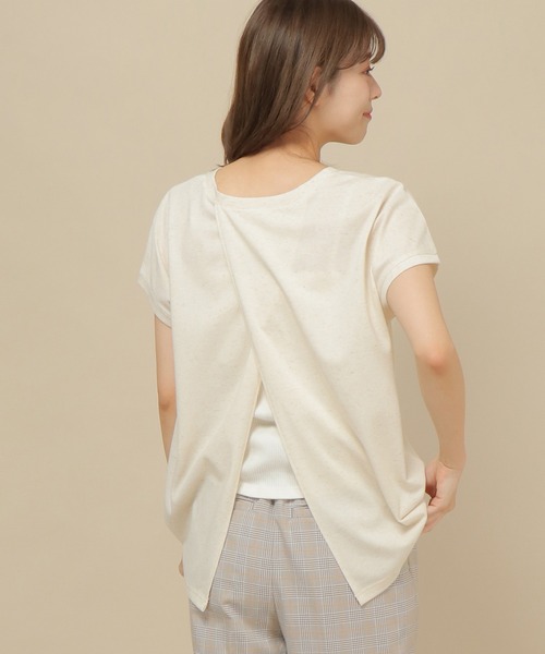 ikka（イッカ）の「リネン混バックシャンT（Tシャツ/カットソー・レディース・チャコールグレー/スカイブルー/ブラウン/オフホワイト・M/L）」の22枚目の写真