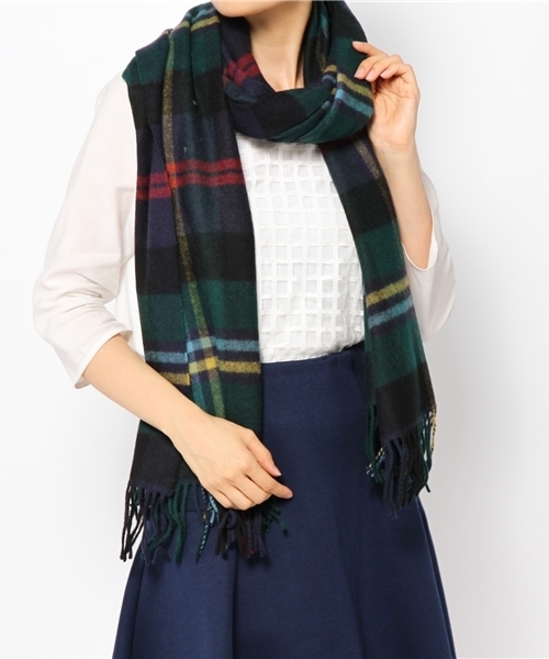 BEAUTY&YOUTH UNITED ARROWS（ビューティーアンドユースユナイテッドアローズ）の「BYBC ROYAL THISTLE タータンチェックストール（ストール/ショール・レディース・ダークグレー/レッド/ネイビー・フリー）」の6枚目の写真