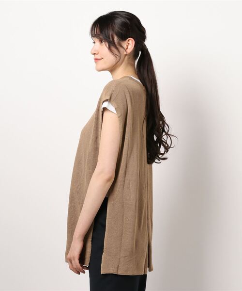 Birthday room（バースデイルーム）の「後ろスリットニットベスト（ベスト・レディース・ブラック/オリーブ/モカ・FREE）」の5枚目の写真