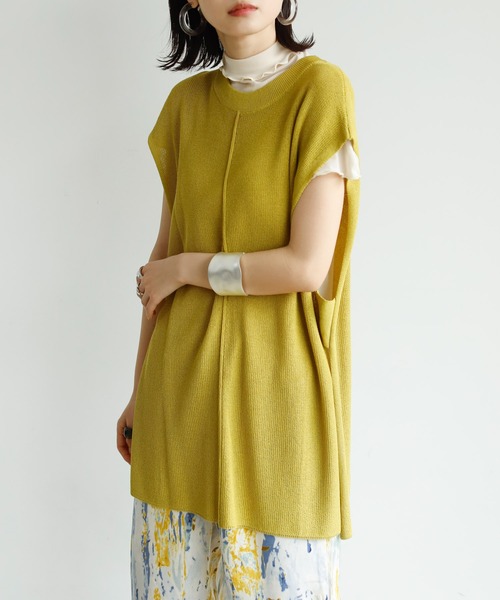 Birthday room（バースデイルーム）の「後ろスリットニットベスト（ベスト・レディース・ブラック/オリーブ/モカ・FREE）」の3枚目の写真