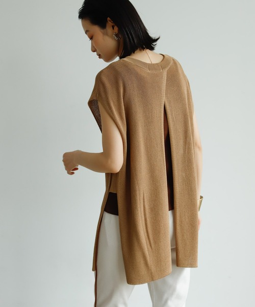 Birthday room（バースデイルーム）の「後ろスリットニットベスト（ベスト・レディース・ブラック/オリーブ/モカ・FREE）」の17枚目の写真