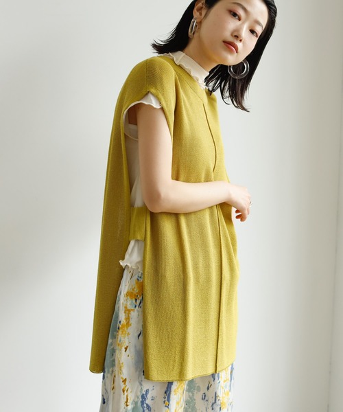 Birthday room（バースデイルーム）の「後ろスリットニットベスト（ベスト・レディース・ブラック/オリーブ/モカ・FREE）」の12枚目の写真