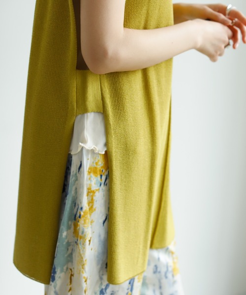 Birthday room（バースデイルーム）の「後ろスリットニットベスト（ベスト・レディース・ブラック/オリーブ/モカ・FREE）」の11枚目の写真