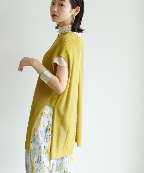 Birthday room（バースデイルーム）の「後ろスリットニットベスト（ベスト・レディース・ブラック/オリーブ/モカ・FREE）」の10枚目の写真