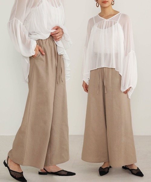 Bou Jeloud（ブージュルード）の「リネンイージーパンツ（その他パンツ・レディース・パープル/ベージュ/ナチュラル/ライトグリーン/ブルー/モカ・FREE）」の16枚目の写真