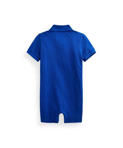 POLO RALPH LAUREN CHILDRENSWEAR(ポロ ラルフ ローレン チルドレンズウェア)の「Big Pony コットン メッシュ ポロ ショートオール(ロンパース・キッズ・ブルー・9M/6M/12M/3M)」の2枚目の写真