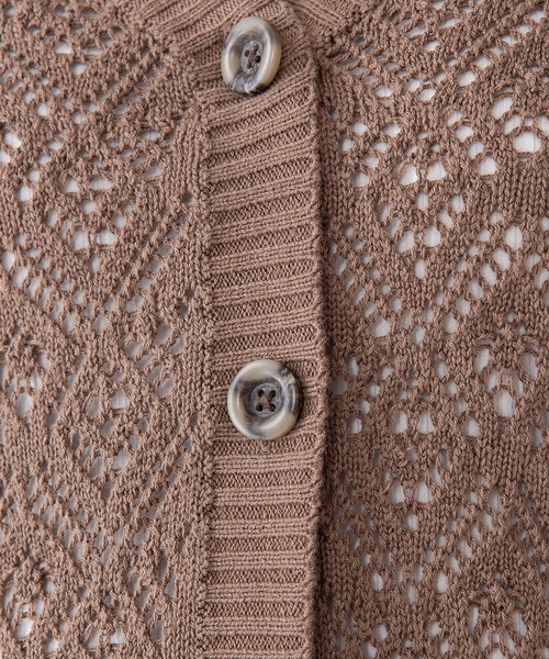 INNOCENT BLUE（イノセントブルー）の「【innocent blue/イノセントブルー】透かし柄  かぎ針編　Ｖネックカーデガン　ボリュームスリーブ　ドロップショルダー（カーディガン/ボレロ・レディース・ブルー/ライトグリーン/アイボリー/ブラック/ライトブラウン/ライトベージュ・MEDIUM）」の11枚目の写真