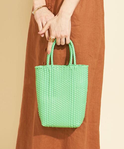 BEAUTY&YOUTH UNITED ARROWS（ビューティーアンドユースユナイテッドアローズ）の「BY∴ ダブルハンドルミニバスケット/カゴバッグ（かごバッグ・レディース・コバルトブルー/ライム/ブラック/ベージュ/オフホワイト/ライラック・FREE）」の5枚目の写真