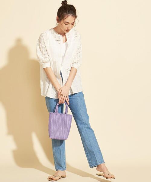 BEAUTY&YOUTH UNITED ARROWS（ビューティーアンドユースユナイテッドアローズ）の「BY∴ ダブルハンドルミニバスケット/カゴバッグ（かごバッグ・レディース・コバルトブルー/ライム/ブラック/ベージュ/オフホワイト/ライラック・FREE）」の8枚目の写真