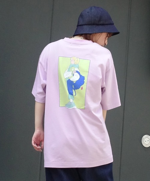 anown(アノン)の「ペロリンガール バックプリントオーバーサイズ 半袖Tシャツ【イラストレーター佐藤なつみ×anown 限定コラボ】(Tシャツ/カットソー・レディース・ホワイト/パープル・M/L)」の11枚目の写真