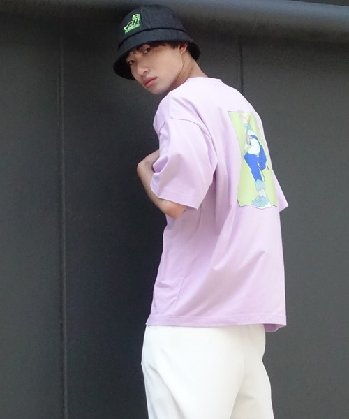 anown(アノン)の「ペロリンガール バックプリントオーバーサイズ 半袖Tシャツ【イラストレーター佐藤なつみ×anown 限定コラボ】(Tシャツ/カットソー・レディース・ホワイト/パープル・M/L)」の13枚目の写真