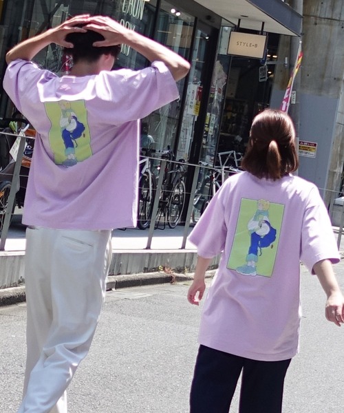 anown(アノン)の「ペロリンガール バックプリントオーバーサイズ 半袖Tシャツ【イラストレーター佐藤なつみ×anown 限定コラボ】(Tシャツ/カットソー・レディース・ホワイト/パープル・M/L)」の17枚目の写真
