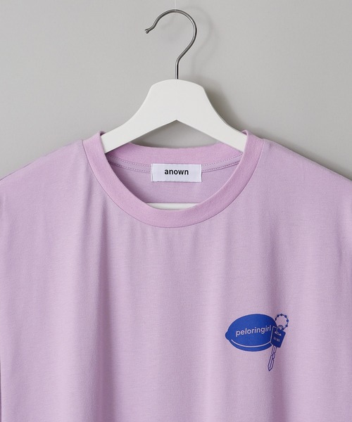 anown(アノン)の「ペロリンガール バックプリントオーバーサイズ 半袖Tシャツ【イラストレーター佐藤なつみ×anown 限定コラボ】(Tシャツ/カットソー・レディース・ホワイト/パープル・M/L)」の22枚目の写真