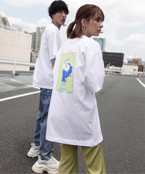 anown(アノン)の「ペロリンガール バックプリントオーバーサイズ 半袖Tシャツ【イラストレーター佐藤なつみ×anown 限定コラボ】(Tシャツ/カットソー・レディース・ホワイト/パープル・M/L)」の4枚目の写真