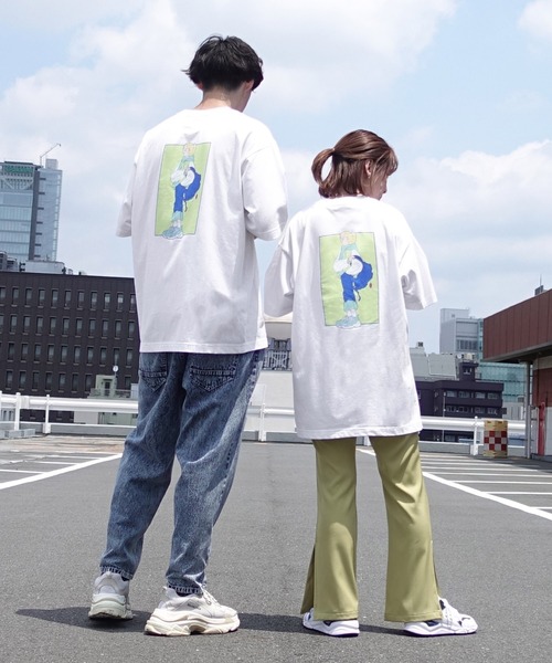 anown(アノン)の「ペロリンガール バックプリントオーバーサイズ 半袖Tシャツ【イラストレーター佐藤なつみ×anown 限定コラボ】(Tシャツ/カットソー・レディース・ホワイト/パープル・M/L)」の7枚目の写真