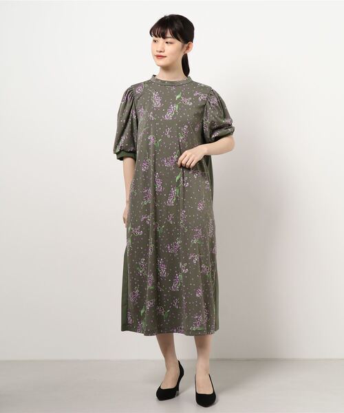 セール 強撚スムースすずらんプリントハイネックワンピース ワンピース H A K ハク のファッション通販 Zozotown