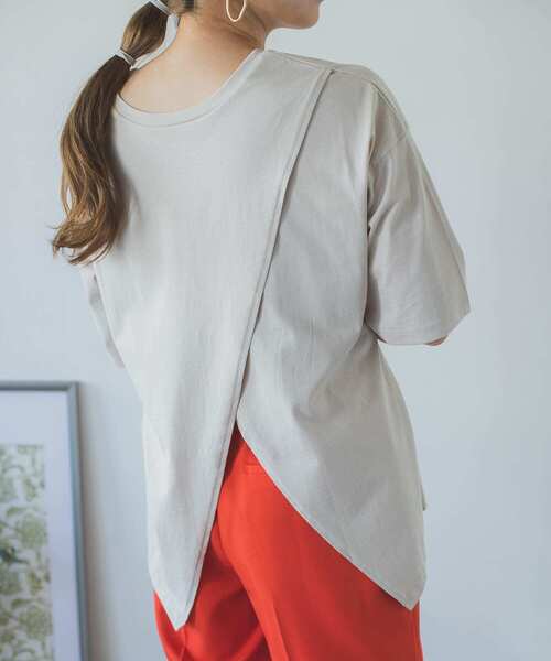 ITEMS URBANRESEARCH（アイテムズ アーバンリサーチ）の「2WAYバックオープンプルオーバー（Tシャツ/カットソー・レディース・スミクロ/ピンク系その他/グレー系その他・FREE）」の6枚目の写真