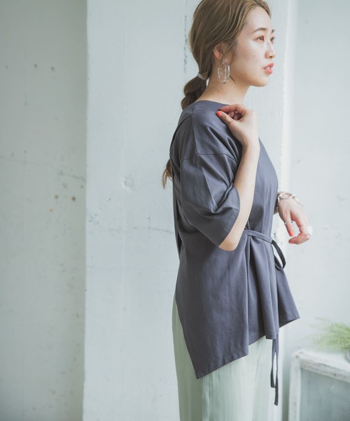 ITEMS URBANRESEARCH（アイテムズ アーバンリサーチ）の「2WAYバックオープンプルオーバー（Tシャツ/カットソー・レディース・スミクロ/ピンク系その他/グレー系その他・FREE）」の7枚目の写真