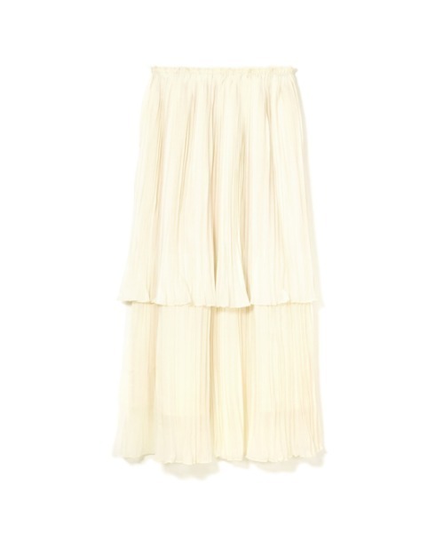 flower（フラワー）の「ダブルプリーツスカート（スカート・レディース・アイボリー/ブラウン・FREE）」の16枚目の写真