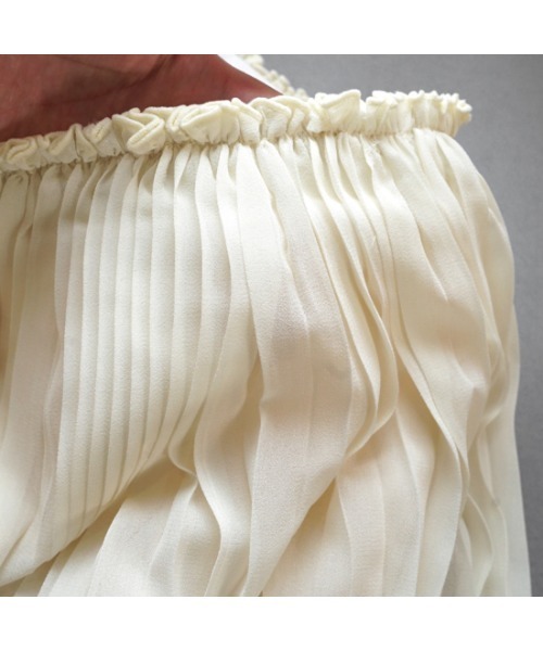 flower（フラワー）の「ダブルプリーツスカート（スカート・レディース・アイボリー/ブラウン・FREE）」の19枚目の写真