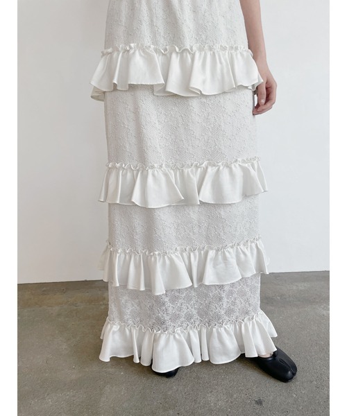 CASA FLINE（カーサフライン）の「レースラッフルスカート（スカート  