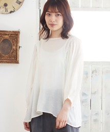 シアーボリュームスリーブブラウス