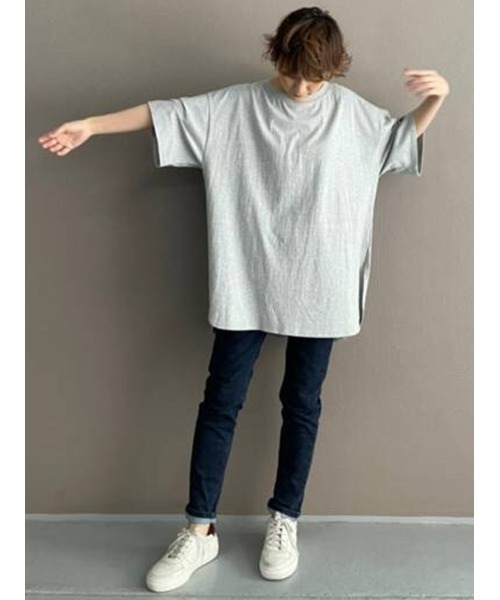 BEARDSLEY(ビアズリー)の「配色ステッチT(Tシャツ/カットソー・レディース・ライトグレー/サックスブルー・FREE)」の12枚目の写真