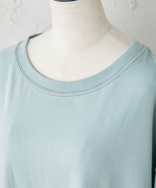 BEARDSLEY(ビアズリー)の「配色ステッチT(Tシャツ/カットソー・レディース・ライトグレー/サックスブルー・FREE)」の8枚目の写真