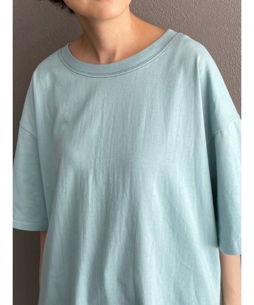 BEARDSLEY(ビアズリー)の「配色ステッチT(Tシャツ/カットソー・レディース・ライトグレー/サックスブルー・FREE)」の13枚目の写真