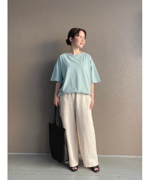 BEARDSLEY(ビアズリー)の「配色ステッチT(Tシャツ/カットソー・レディース・ライトグレー/サックスブルー・FREE)」の16枚目の写真