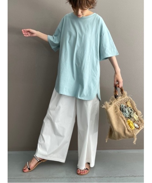 BEARDSLEY(ビアズリー)の「配色ステッチT(Tシャツ/カットソー・レディース・ライトグレー/サックスブルー・FREE)」の20枚目の写真