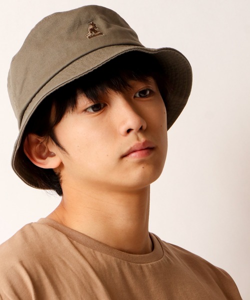 KANGOL（カンゴール）の「Washed Bucket ウォッシュドバケットハット（ハット・メンズ・ベージュ/ダークグリーン/ネイビー/ブラック/ホワイト/カーキ/ホワイト系その他・M/L/XL）」の9枚目の写真