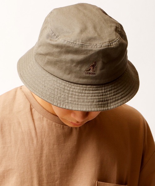 KANGOL（カンゴール）の「Washed Bucket ウォッシュドバケットハット（ハット・メンズ・ベージュ/ダークグリーン/ネイビー/ブラック/ホワイト/カーキ/ホワイト系その他・M/L/XL）」の10枚目の写真