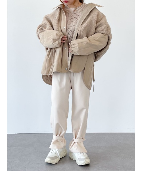 SLURR（スラ―）の「3wayボアミックスブルゾン（ブルゾン・レディース・アイボリー/ベージュ・FREE）」の3枚目の写真