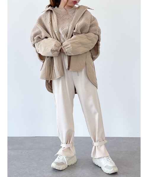 SLURR（スラ―）の「3wayボアミックスブルゾン（ブルゾン・レディース・アイボリー/ベージュ・FREE）」の4枚目の写真