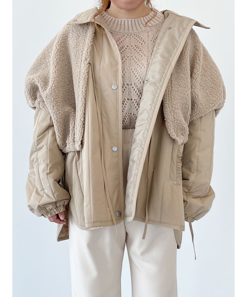 SLURR（スラ―）の「3wayボアミックスブルゾン（ブルゾン・レディース・アイボリー/ベージュ・FREE）」の5枚目の写真