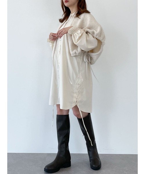 SLURR（スラ―）の「3wayボアミックスブルゾン（ブルゾン・レディース・アイボリー/ベージュ・FREE）」の14枚目の写真