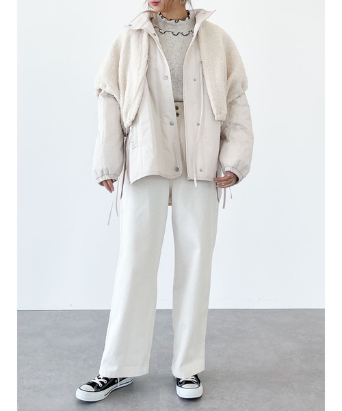 SLURR（スラ―）の「3wayボアミックスブルゾン（ブルゾン・レディース・アイボリー/ベージュ・FREE）」の18枚目の写真