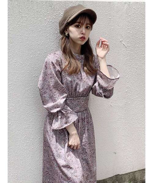 dazzlin（ダズリン）の「FIGFLOWERパイピングワンピース（ワンピース・レディース・パープル/ブラウン/イエロー・FREE）」の16枚目の写真