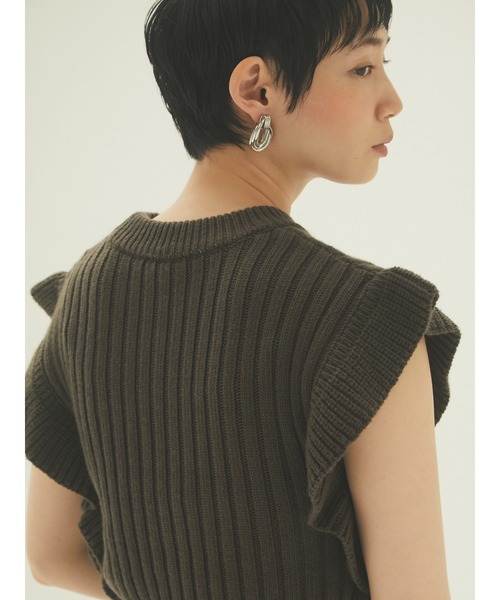 armonia(アルモニーア)の「armonia・フリルニットセットワンピース*(ワンピース・レディース・グレー/カーキ・FREE)」の5枚目の写真