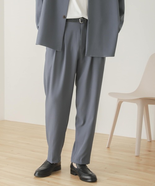 SENSE OF PLACE by URBAN RESEARCH（センスオブプレイスバイアーバンリサーチ）の「『セットアップ対応』『Sサイズ/WEB・一部店舗限定』ダブルタックテーパードスラックス（スラックス・メンズ・ブラウン/ライトベージュ/ブラック/チャコールグレー/ライトブルー/ボルドー・MEDIUM/SMALL/LARGE）」の5枚目の写真