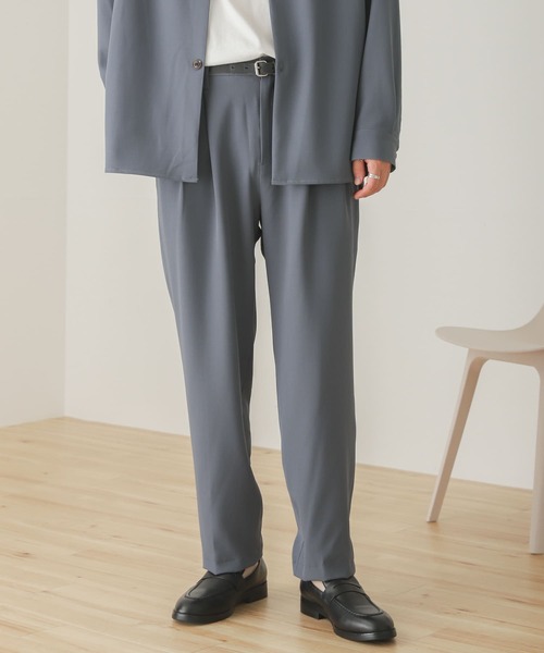 SENSE OF PLACE by URBAN RESEARCH（センスオブプレイスバイアーバンリサーチ）の「『セットアップ対応』『Sサイズ/WEB・一部店舗限定』ダブルタックテーパードスラックス（スラックス・メンズ・ブラウン/ライトベージュ/ブラック/チャコールグレー/ライトブルー/ボルドー・MEDIUM/SMALL/LARGE）」の7枚目の写真