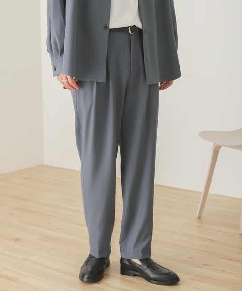 SENSE OF PLACE by URBAN RESEARCH（センスオブプレイスバイアーバンリサーチ）の「『セットアップ対応』『Sサイズ/WEB・一部店舗限定』ダブルタックテーパードスラックス（スラックス・メンズ・ブラウン/ライトベージュ/ブラック/チャコールグレー/ライトブルー/ボルドー・MEDIUM/SMALL/LARGE）」の9枚目の写真