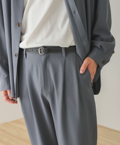 SENSE OF PLACE by URBAN RESEARCH（センスオブプレイスバイアーバンリサーチ）の「『セットアップ対応』『Sサイズ/WEB・一部店舗限定』ダブルタックテーパードスラックス（スラックス・メンズ・ブラウン/ライトベージュ/ブラック/チャコールグレー/ライトブルー/ボルドー・MEDIUM/SMALL/LARGE）」の10枚目の写真