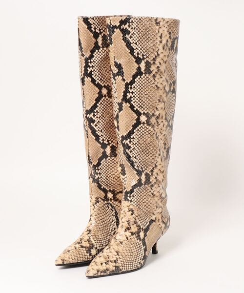 【セール】【FABIO RUSCONI】ルーズフィットパイソン柄ロングブーツ(F13207)（ブーツ）｜Fabio Rusconi（ファビオルスコーニ）