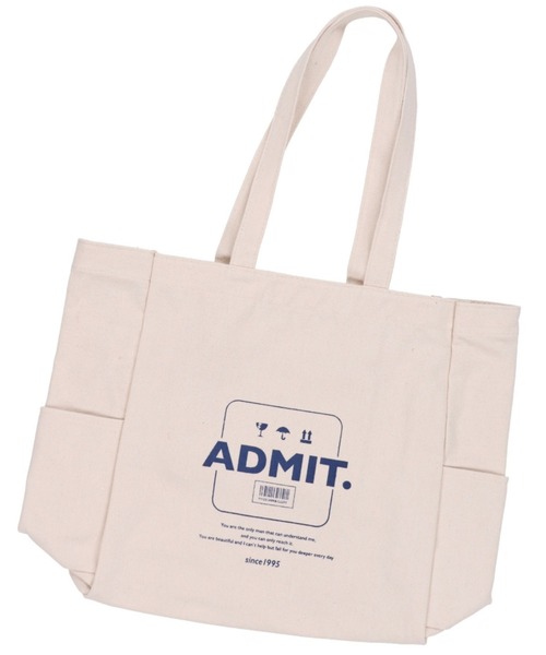 SPINNS(スピンズ)の「ロゴデザインキャンバストートバッグ(トートバッグ・レディース・ホワイト×ブルー/ブルー・ONESIZE)」の6枚目の写真