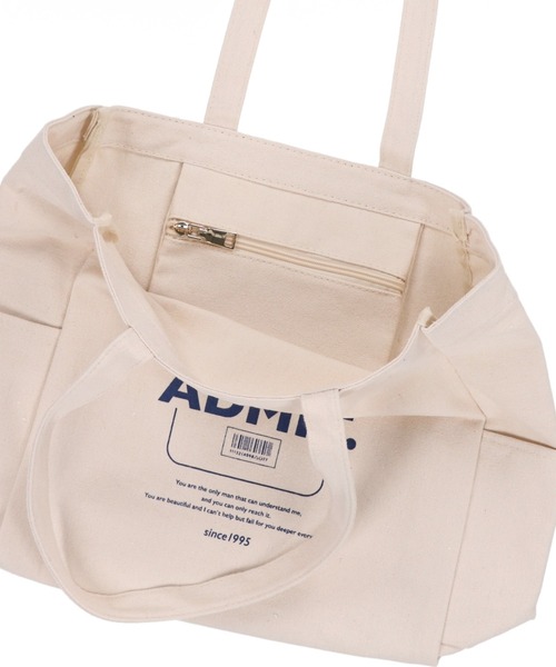 SPINNS(スピンズ)の「ロゴデザインキャンバストートバッグ(トートバッグ・レディース・ホワイト×ブルー/ブルー・ONESIZE)」の9枚目の写真