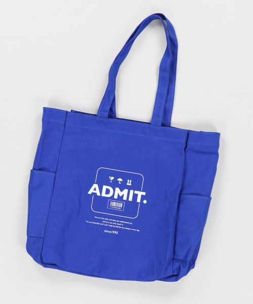 SPINNS(スピンズ)の「ロゴデザインキャンバストートバッグ(トートバッグ・レディース・ホワイト×ブルー/ブルー・ONESIZE)」の18枚目の写真