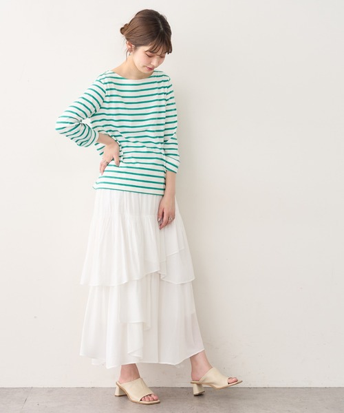 natural couture(ナチュラルクチュール)の「ランダムティアードおしゃれスカート(スカート・レディース・ブラック/アイボリー/モカ・FREE)」の22枚目の写真