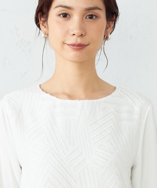 COMME CA ISM（コムサイズム）の「カットジャカード　ブラウス（シャツ/ブラウス・レディース・ホワイト・SMALL/MEDIUM/LARGE）」の8枚目の写真